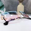 Trendy Rimless Eyeglasses for Men Women Fashion Frameless Rectangle Sun Glasses Retro Shades Summer Traveling Eyewear