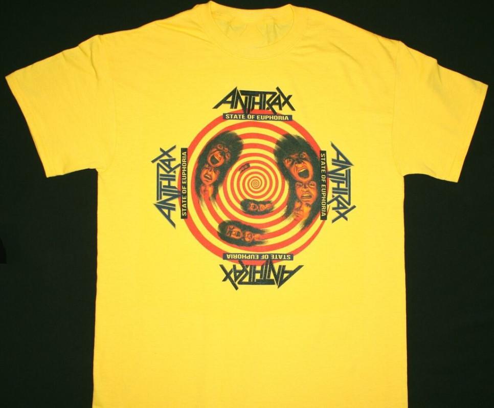 Anthrax State Of Euphoria Yellow Men Unisex All Size Shirt 21D589