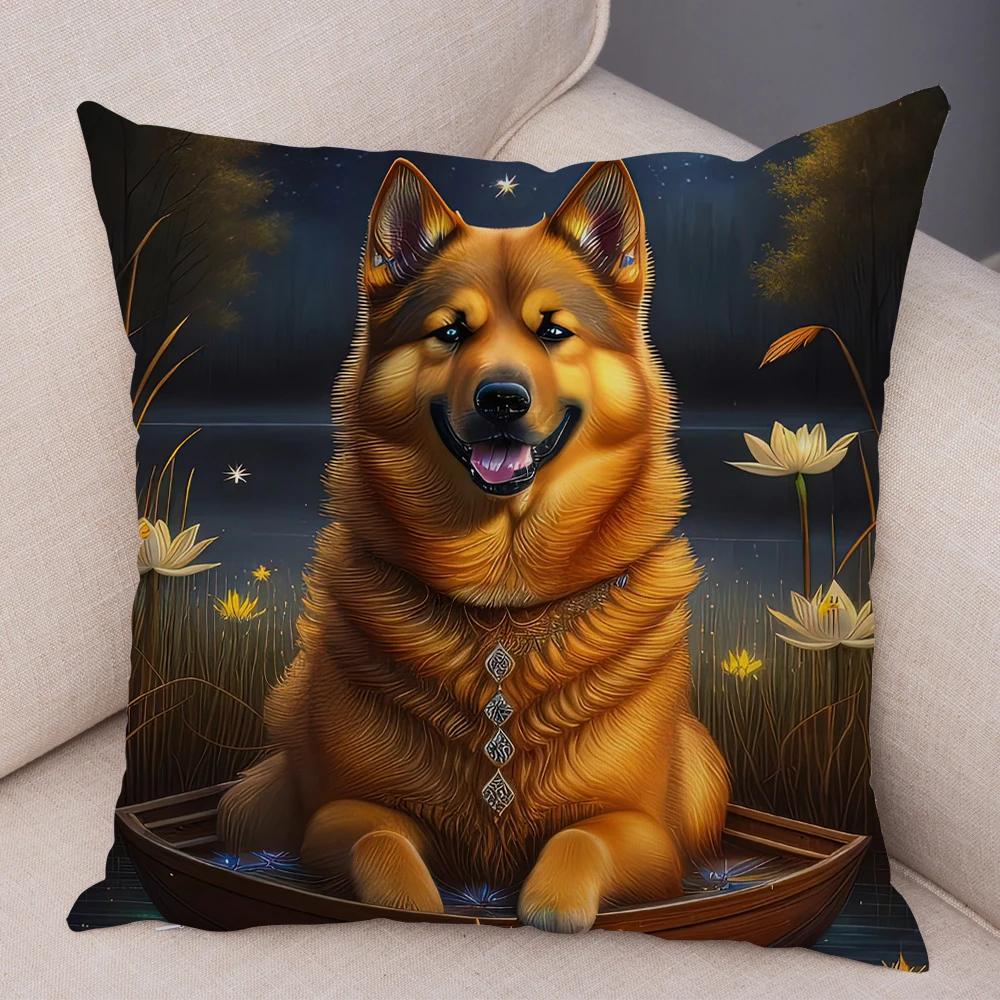 Moon Boat Butterfly Dog Corgi Cushion Cover Double Print Decor Pet Animal Pillowcase Soft Plush Pillow Case for Car Sofa Home