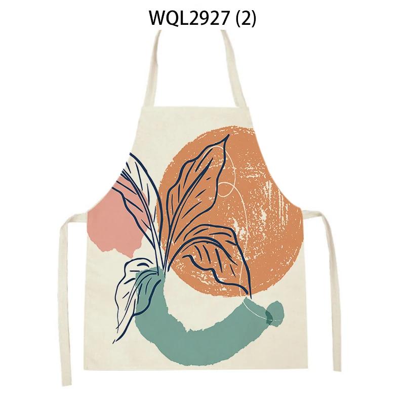 Abstract Plants Kitchen Aprons Home Cooking Sleeveless Aprons Baking Accessories Flowers Pattern Waist Bibs Antifouling Apron