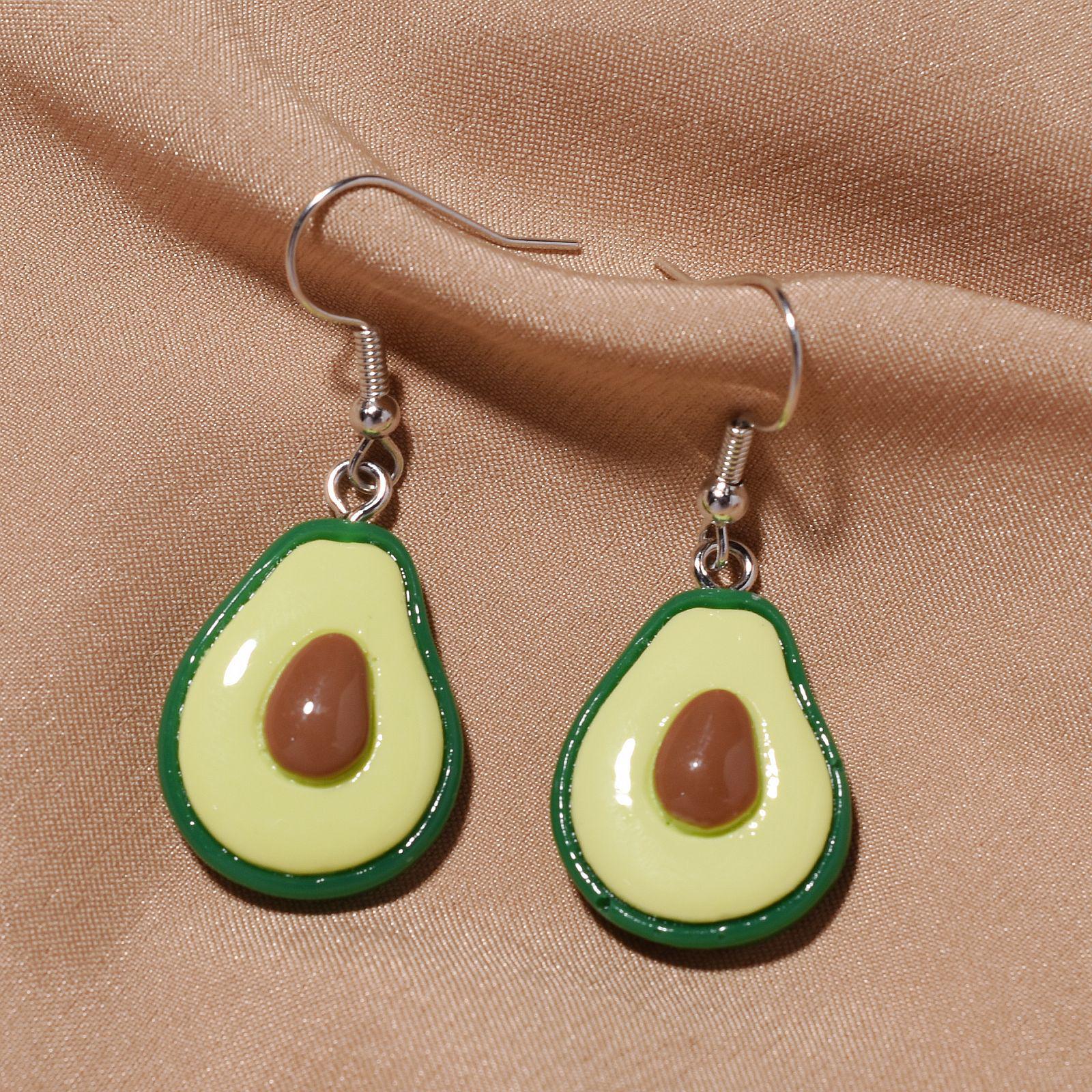 

Европейские и американские серьги из авокадо: Милые, нишевые, забавные, милые женские украшения