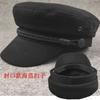 Sealed flat top hat retro casual student hat small head circumference men's hat big head circumference men's captain hat solid color hat women