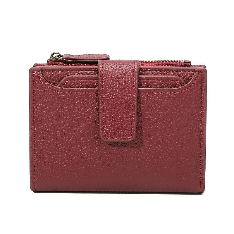 Hot-selling leather zipper change bag card bag integrated, simple anti-theft brush new women's wallet