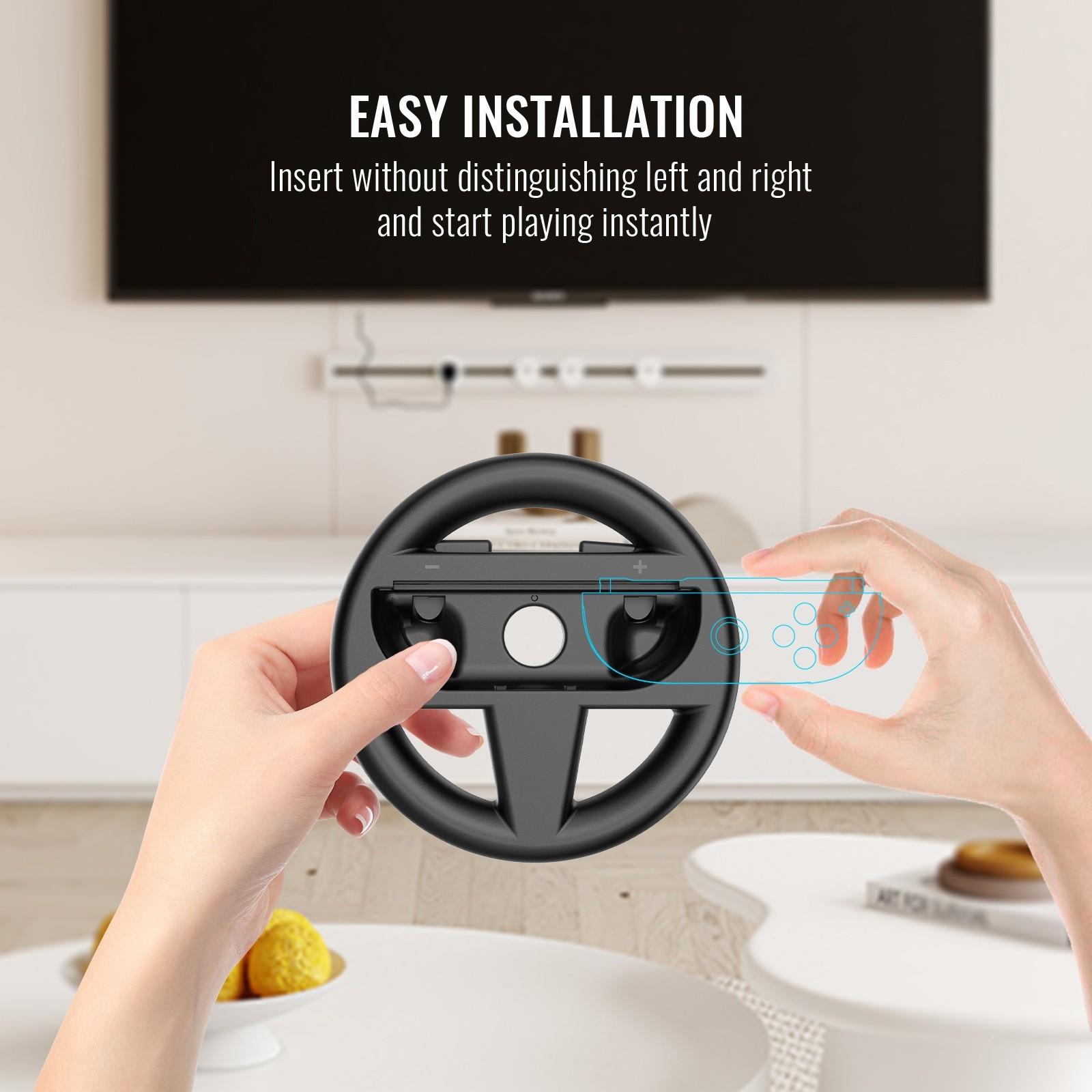 

2Pieces Ergonomic Racing Wheel Quick Release Game Controller Attachment For Enhances Gaming Experience Easy Installation чёрный