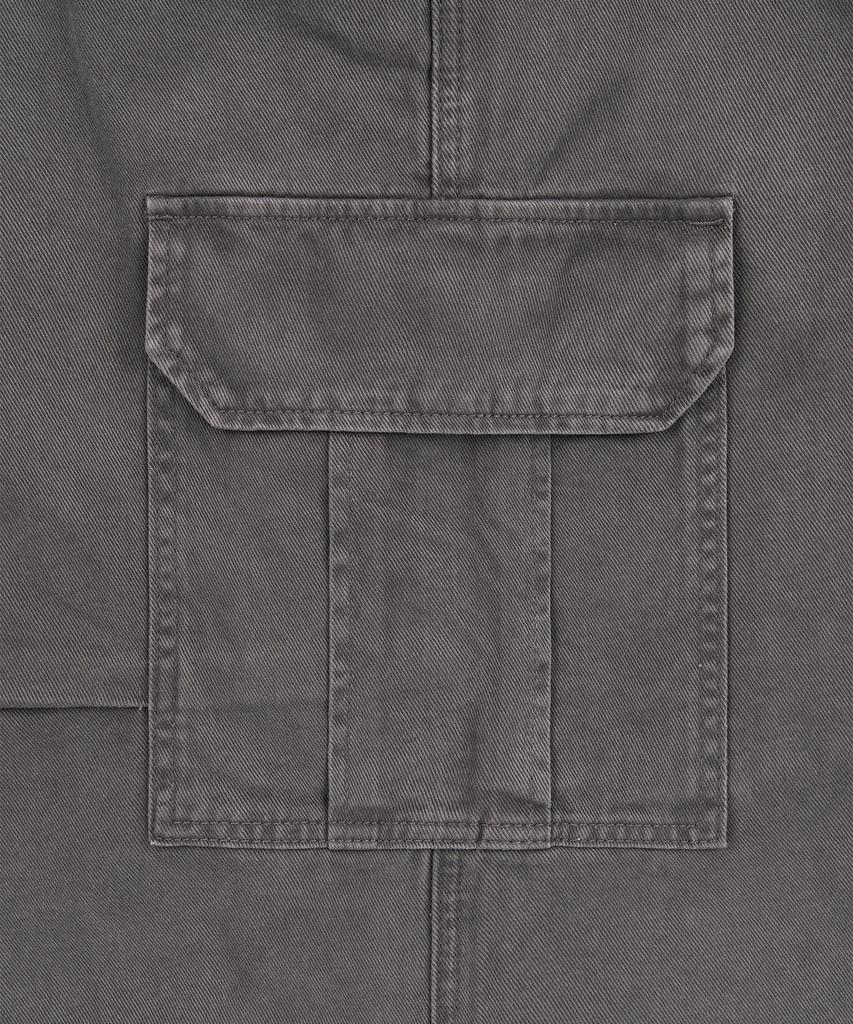 TOFFEE Washed Cotton Cargo Bermuda Pants (Washed Black)