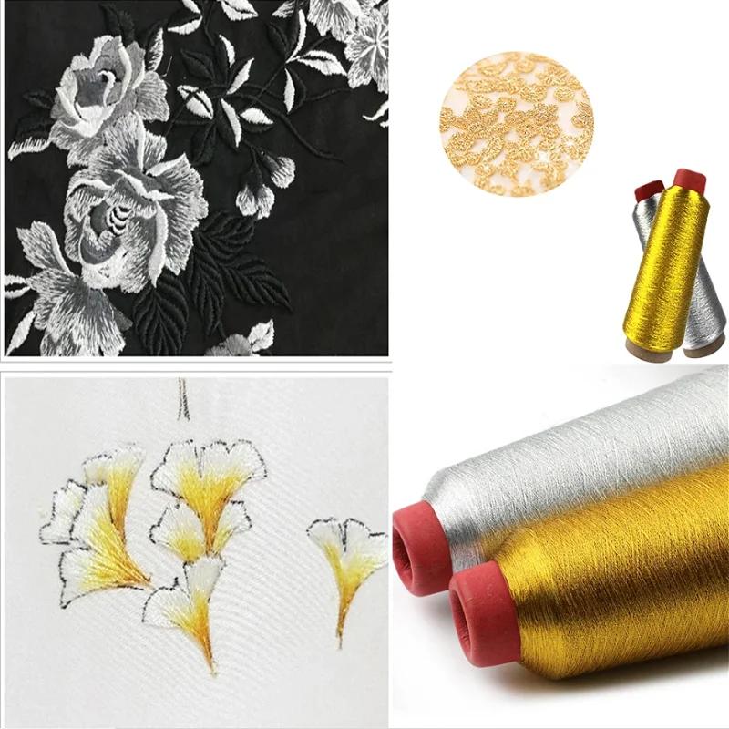 3600M Cross-stitch Manual Silk Thread Computer Embroidery Sewing Hand Stitching Gold Silver Thread Sewing Line Handicraft Tool