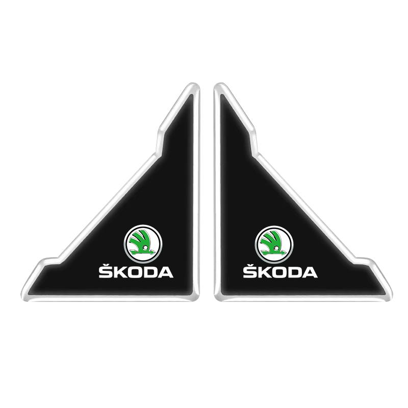 AAABT1 2Pcs Car Door Corner Protector Stickers Decoration For Skoda Octavia Kodiaq Fabia Vrs Superb Karoq Yeti Rapid Mk3 A4 A6 Octavia