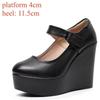 Fashion Genuine Leather Shoes Platform Wedges Mary Janes Women Autumn 2025 High Heels Pumps for Office Model