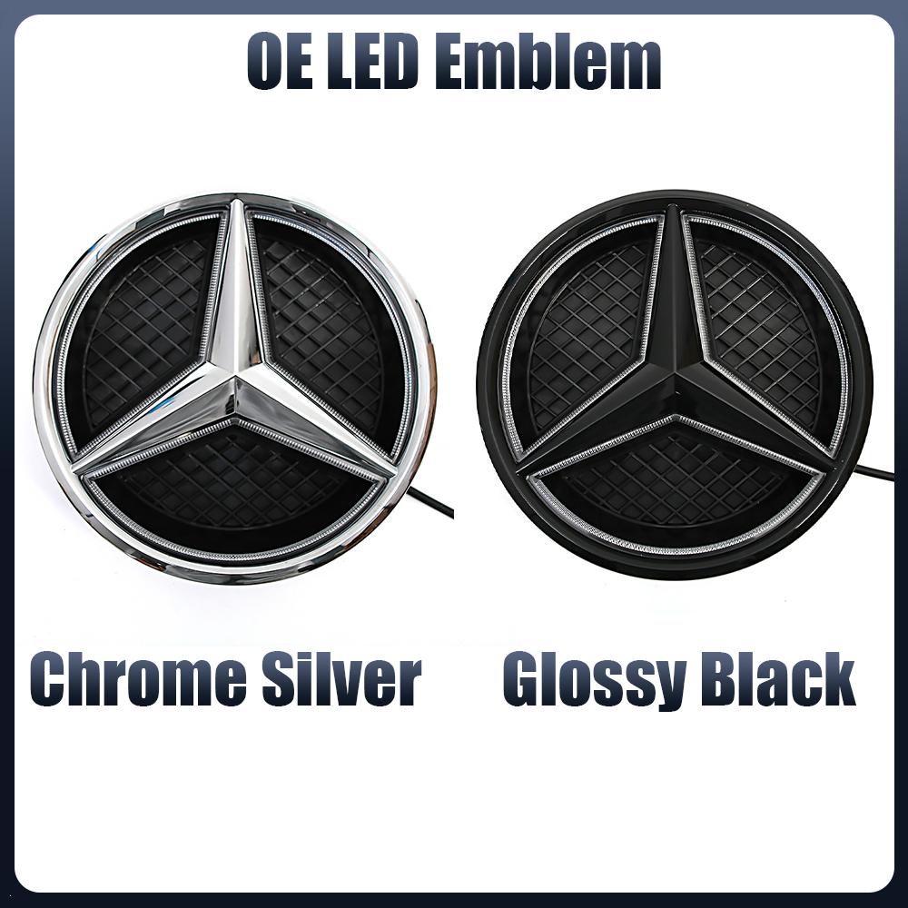 2025 Hot Car Sticker Emblem Light Car Front Grille Illuminated Logo Star Badge Fit For Mercedes Benz A B C E S R SL ML GL GLA GL