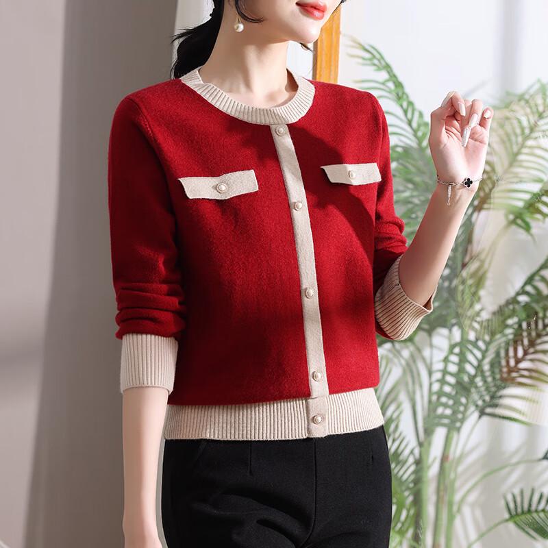 

XUEXI Women s Small Fragrance Style Knitted Sweater 4XL
