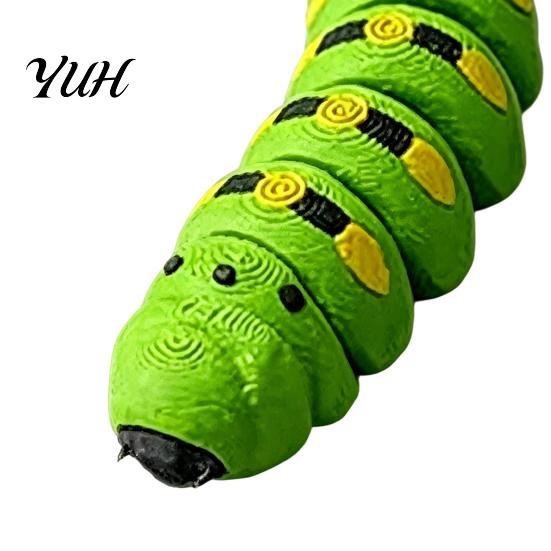 3D Printed Caterpillar Toy 1/5/10Pcs Figurine, Movable Joints Fidget Realistic Figurine Toy, Articulated Insect Figure for Stress Relief PLA