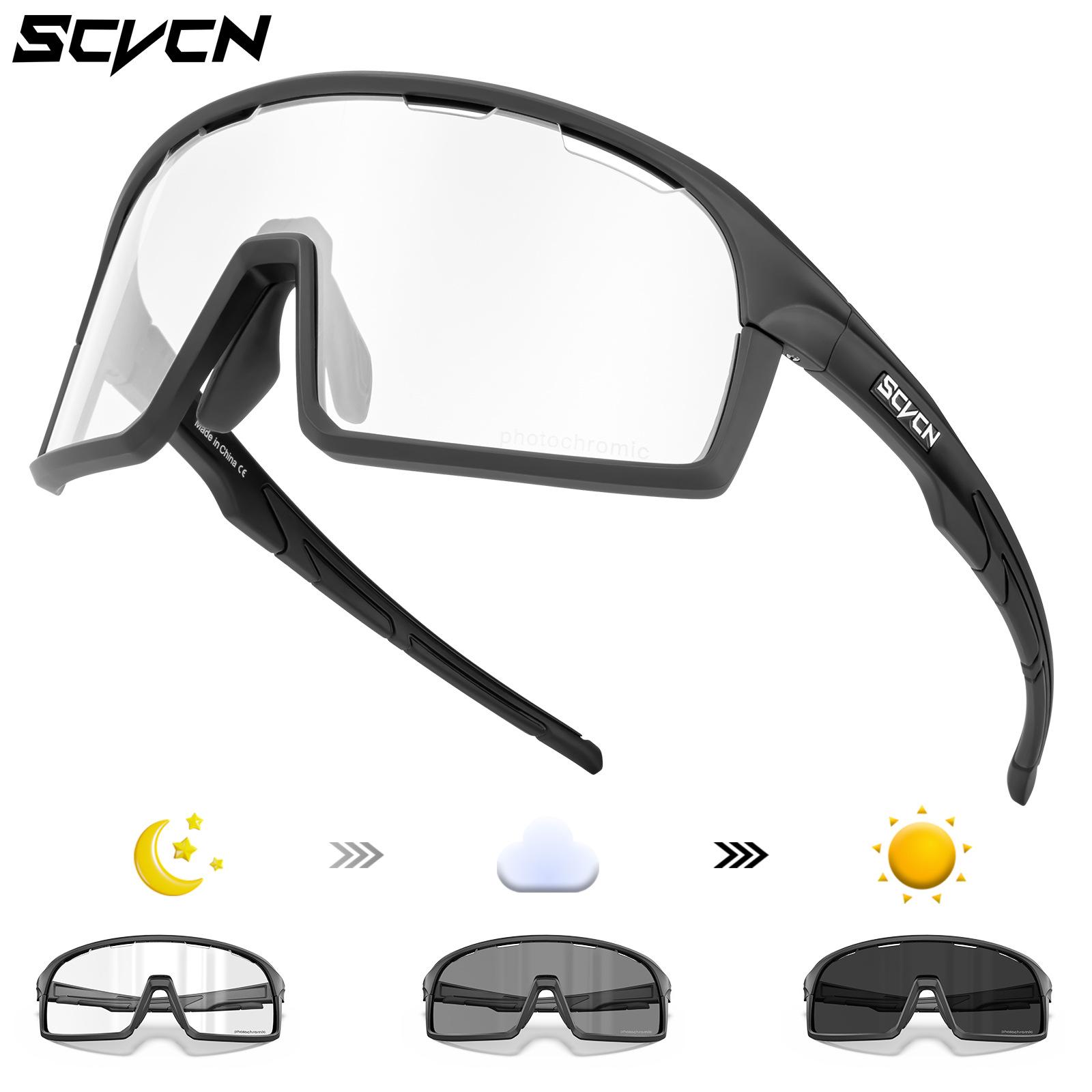 

SCVCN Color-changing cycling glasses, windproof sports glasses for mountain and road biking, suitable for outdoor sports, unisex TS144-PH-1L-01