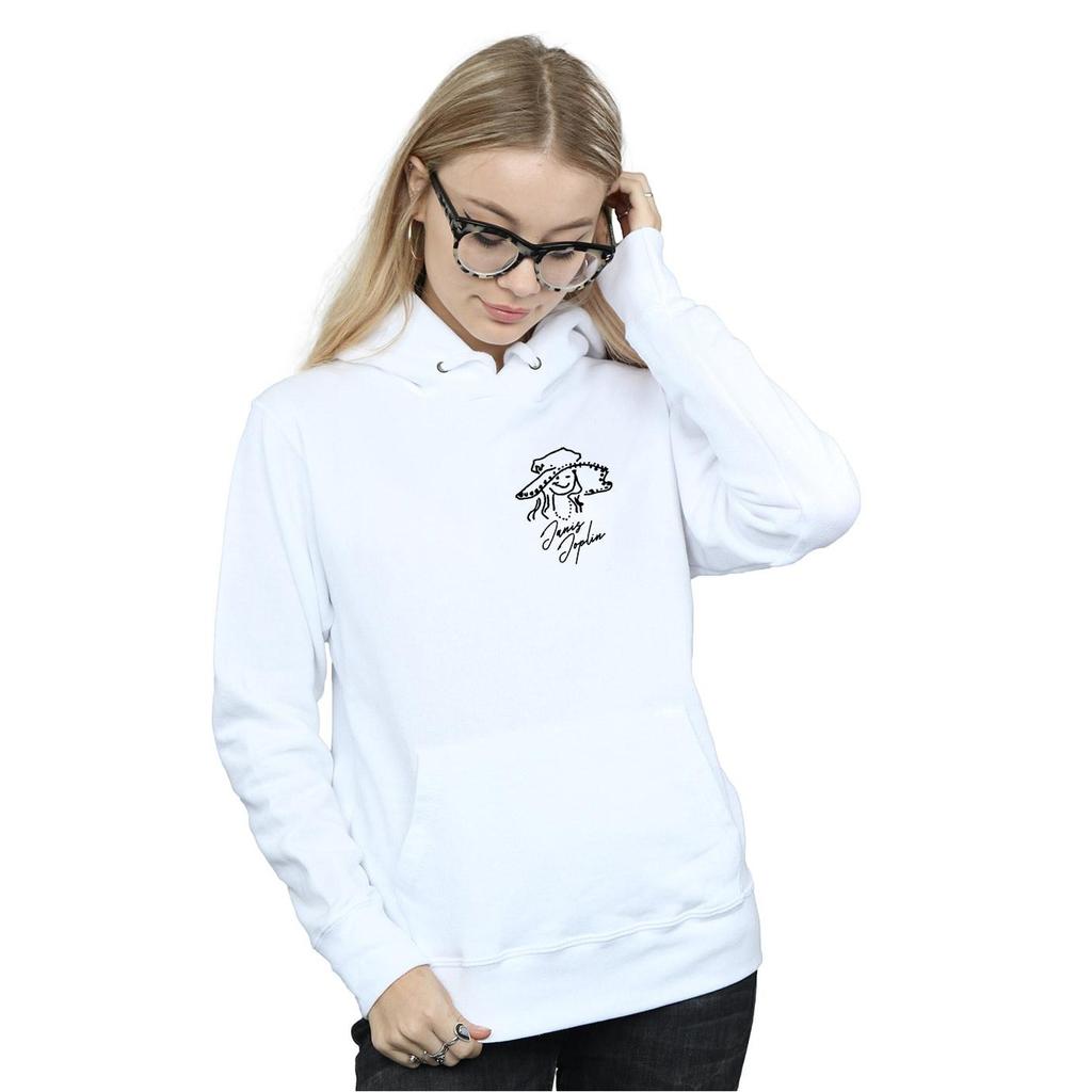 Janis Joplin Womens/Ladies Outline Sketched Hoodie