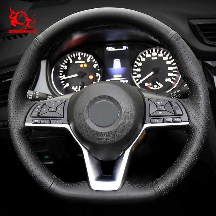 New Car Hand Stitch Steering Wheel Cover Wrap for Nissan Juke Sentra Altima Micra Kicks Leaf Nismo Concept Versa Rogue Sport