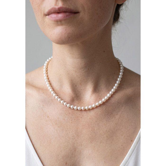 Collier - Pearls & Colors - Perle de Culture d'Eau Douce AAA+ - 6-7 mm - Blanc Naturel - Argent 925