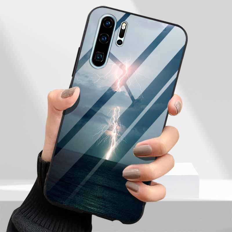 Tempered Glass Phone Cases for Huawei P30 Pro P20 P 30 P40 Lite P50 P60 Pro P30Lite P 20 60 Cover Hard PC Back Coque Shell Capa