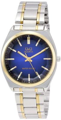 [Q&Q] Watch Analog Waterproof Metal Band QB78-412 Men's Blue
