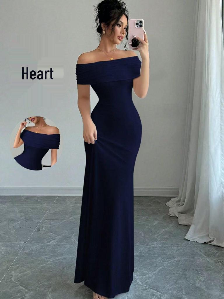 Sleeveless One-Shoulder Slim-Fit Hip-Hugging Dress for Women