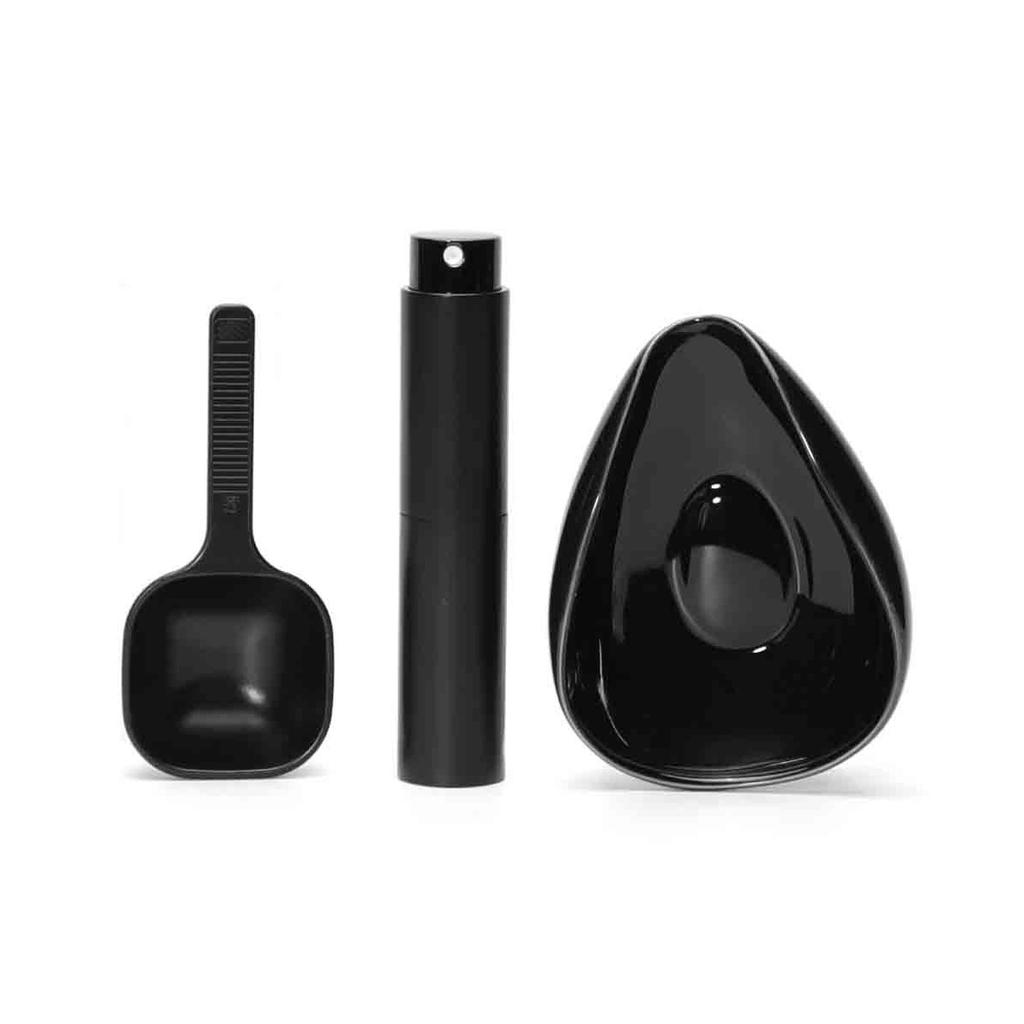 Leeseph Coffee Bean Dosing Cup & Spray Bottle Kit for Bar, Static Reduction Ceramic Single Dose Tray, Barista Accessories Set