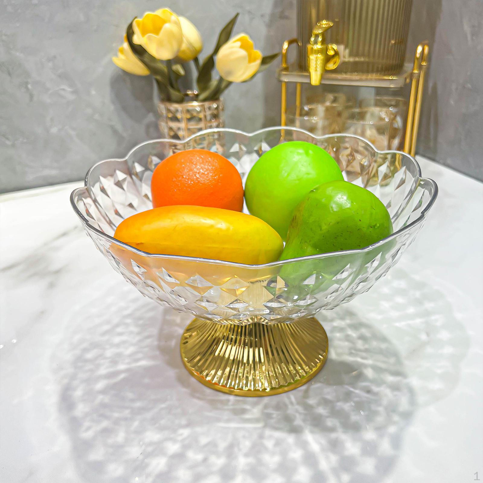 

Фруктовая тарелка, круглый сервировочный поднос, органайзер для ванной комнаты, органайзер для хранения ювелирных изделий Clear Gold Feet