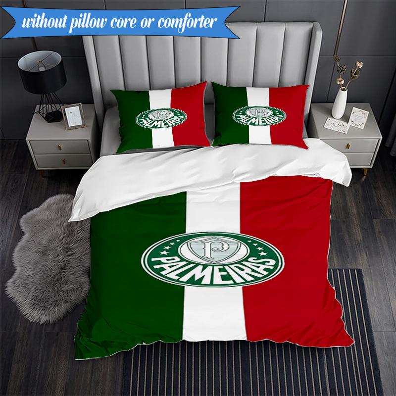 3PCS Sociedade Esportiva Palmeira Printed Soft Bedding Set,Including 1pc Duvet Cover And 2pcs Pillowcases Perfect for Bedroom, Dormitory, Fan gift