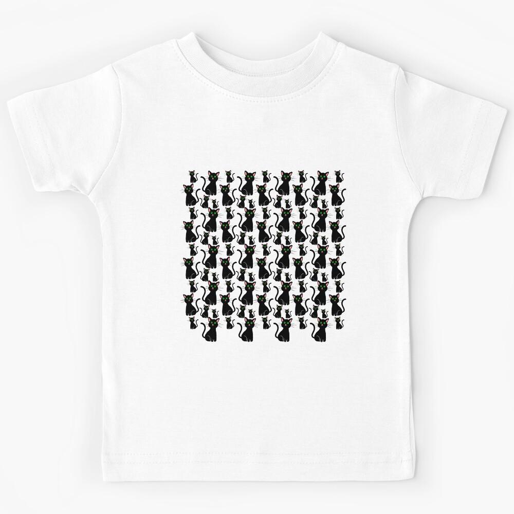 Lucky Blackie Cute Cat Pattern Kids T-Shirt 100