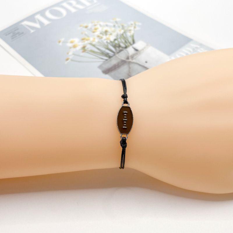 

Вощеная нить ручной работы, сплав, браслет для бейсбола, футбола, баскетбольной команды, подарок для фанатов, ремешок для ношения Brown Rugby