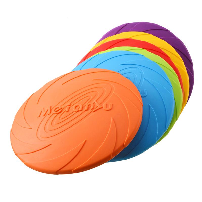 Meianju Weichgummi Beißfestes Hundefrisbee-Spielzeug
