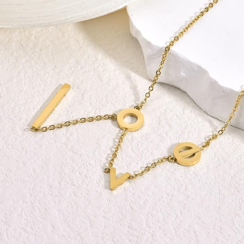 Titanium Love Letter Necklace - Fashionable, Versatile, and Elegant Design