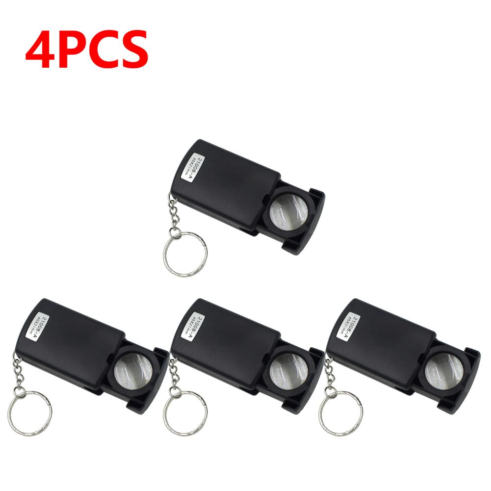 Pocket Foldable Magnifier 4X Pull-Out Magnifying Glass Illuminated Magnifiers With LED Light for Reading Jeweler Identification