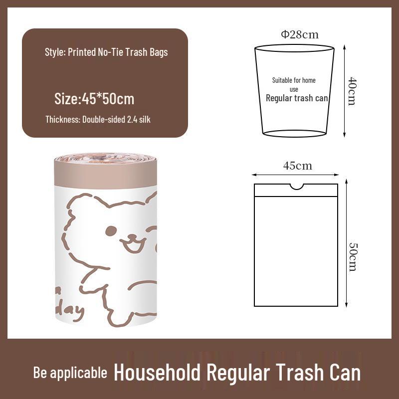 Mugwort Scented No-Tear Large Print Drawstring Trash Bags - Extra Thick, Household Kitchen Plastic Bags