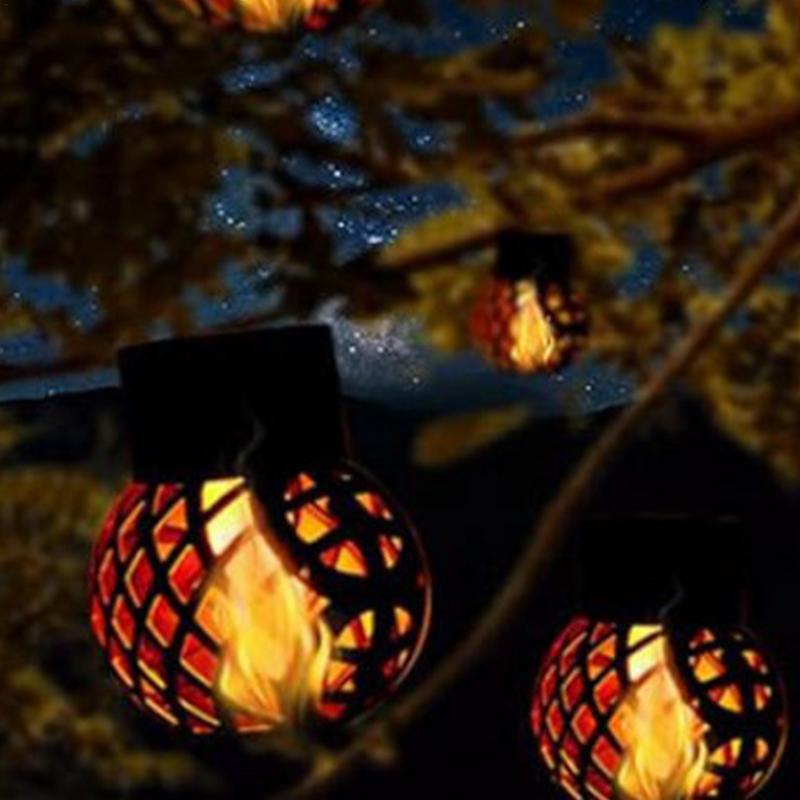 Solar Flickering Flame Lights Landscape Lantern Flame Solar Lights With Clip LED Lighting Hollow Garden Lamp For Terraces Lawns China Mainland