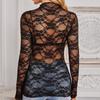 Women's Sexy Slim,fit Lace Long,sleeved Base Layer Top