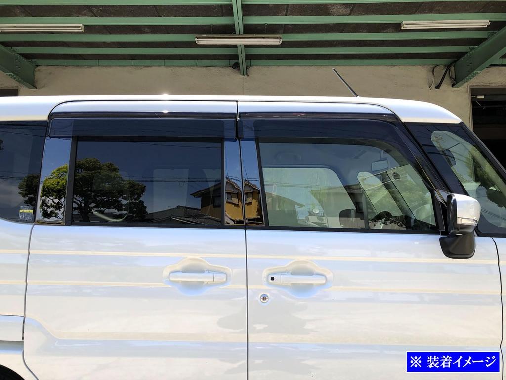 BRIGHTZ Finish Stainless Steel Black Plated Pillar Panels with Visor for Spacia Gear Ultra-Mirror MK54S/MK94S (12-Piece Set) [PIL-BLA-425]