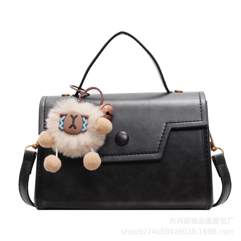 Hand Carry Retro Small Square Bag 2025 Winter New Niche Fashion Explosion Casual Shoulder Bag Trendy Messenger Bag