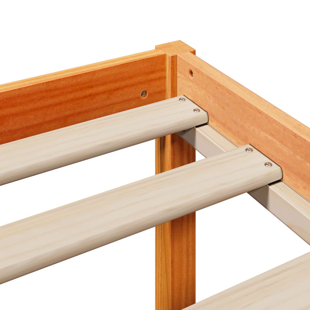 Bed Frame with Headboard Without Mattress Wax Brown 75 x 190 cm