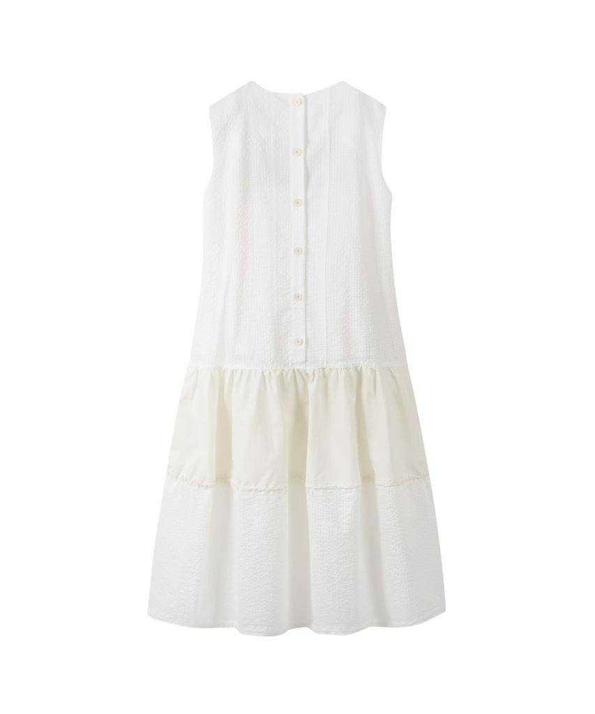 RECODE Seersucker Volume Dress Rqdam26546Ivx