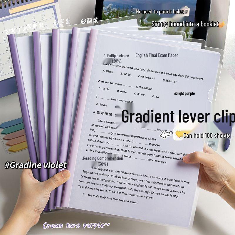A4 Lever Arch File: Thickened Student Exam Paper Clip Storage Folder
