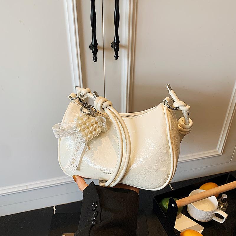 

Женская сумка 2025 Лето Новая Нишевый дизайн Сумка под мышкой Модная Универсальная Сумка на плечо Кроссбоди белый