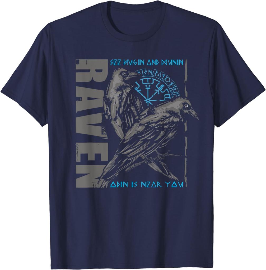 Valhalla Gothic Raven Ravens Compass T-Shirt  Women Mens T Shirts Game Oversized Short Sleeve Cotton