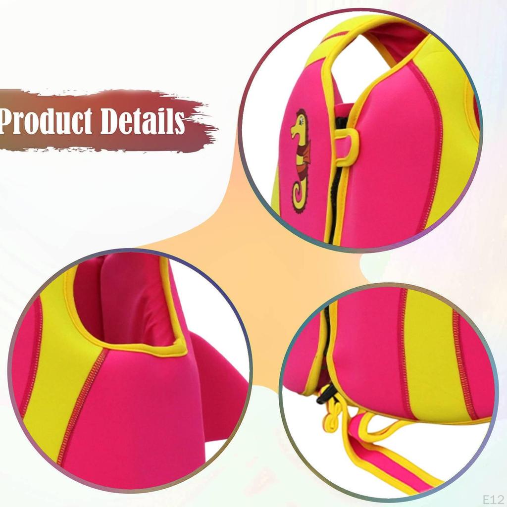 Kids Swim Vest Crotch Strap Swimming Flotation Device Training