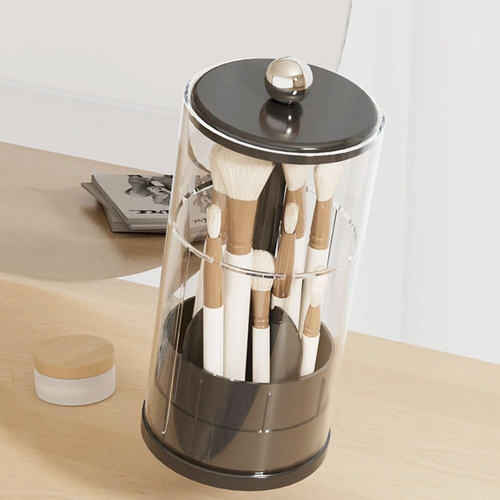 Plastic Cosmetic Storage Box Large Capacity Makeup Brush Storage Tube Bathroom