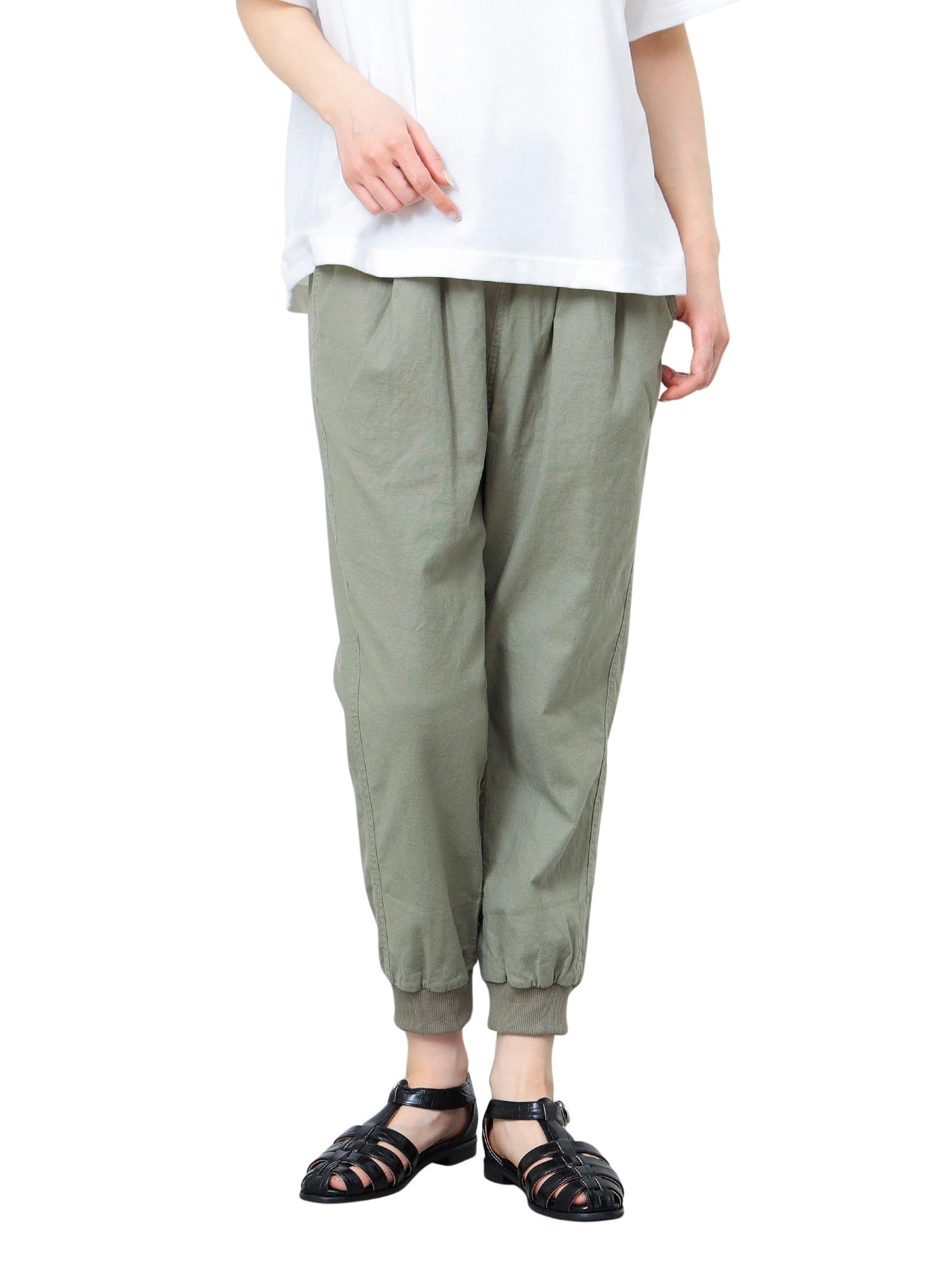 

Beams Heart Linen Blend Dry Touch Jog Size M Women s Pants, Olive, оливковый
