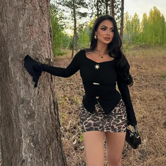 Robe Bandeau Transparente Manches Longues en Maille Assemblée pour Femmes - Été 2025