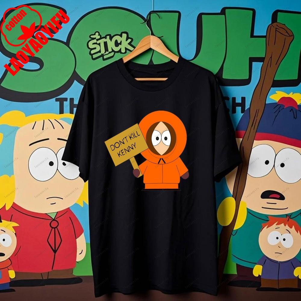 South Parks kleiner fetter Junge Cartman Süßes Cartoon Gedrucktes T-Shirt Shirt Humorvolle Streetwear Unisex Sommer Rundhals Kurzärmlig