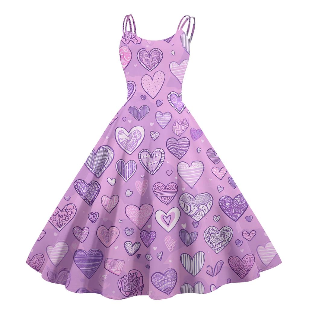 Women's Print Sexy Off-The-Shoulder Punk Vintage Dress