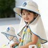 Summer Quick-Drying Sun Cap For Kids Unisex Beach Lightweight Cartoon Bucket Hat With Neck Flap Packable Wide Brim Uv Protection