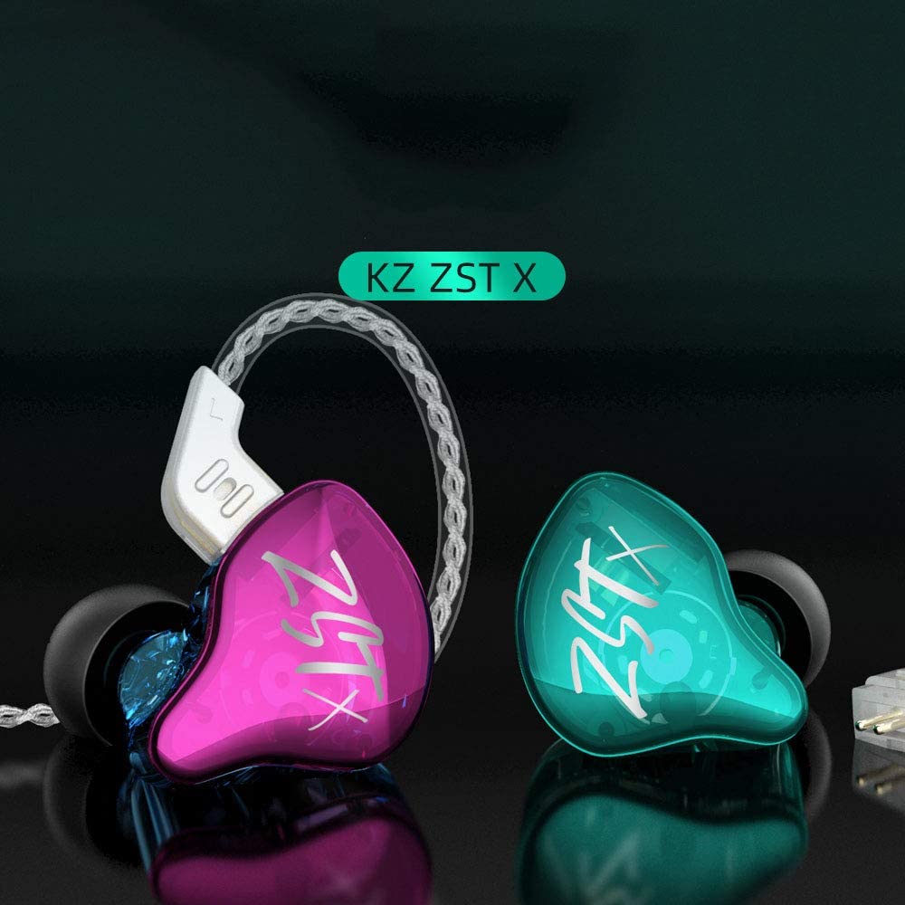 KZ ZSTX (1DD+1BA) Hybrid HIFI Earphones with a 10mm Composite Dynamic Driver and an Original 30095 Balanced Armature Driver, Upgraded 100-Core