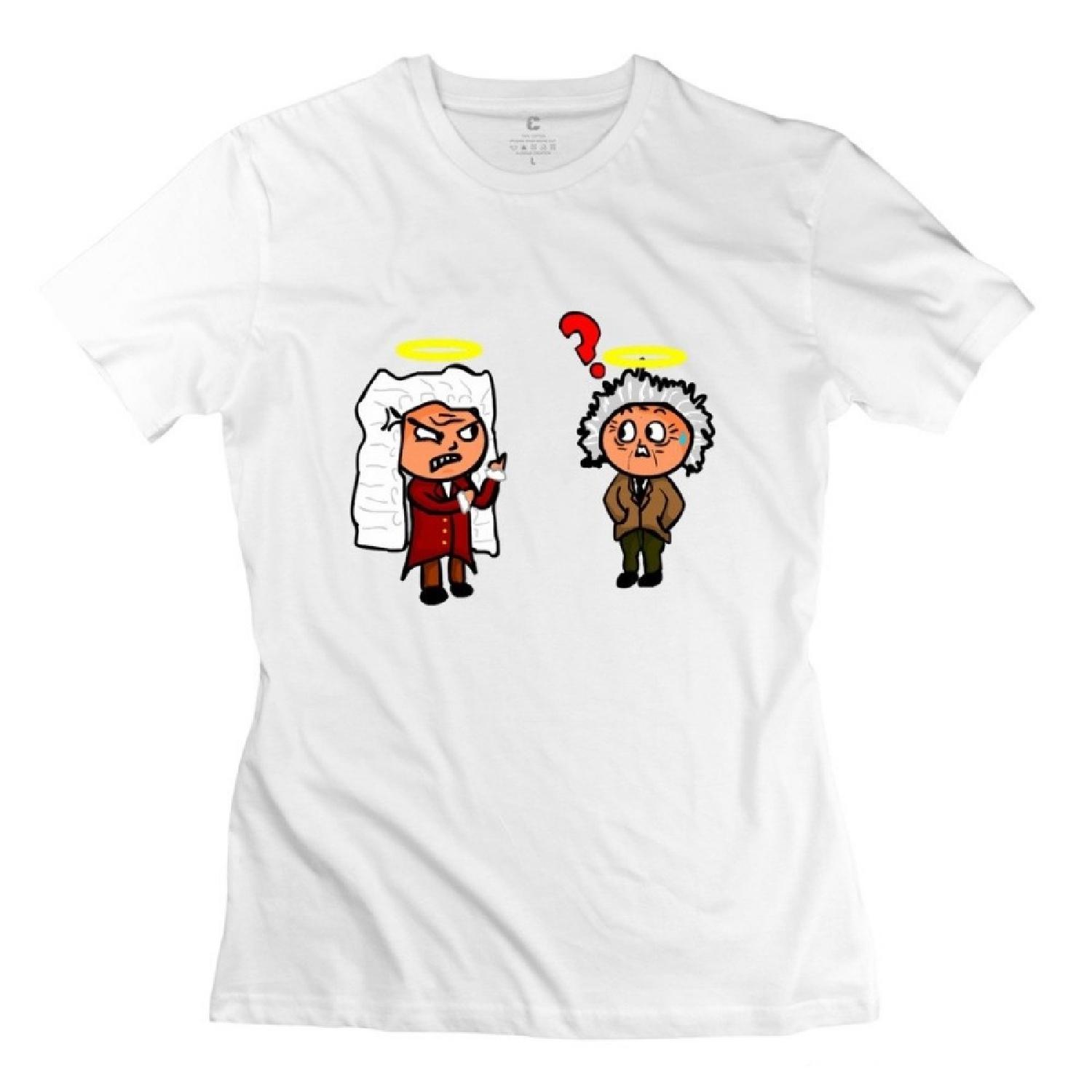 

StaBe Female Newton And Einstein T-Shirt O Neck Sport XS White XXXXXL білий