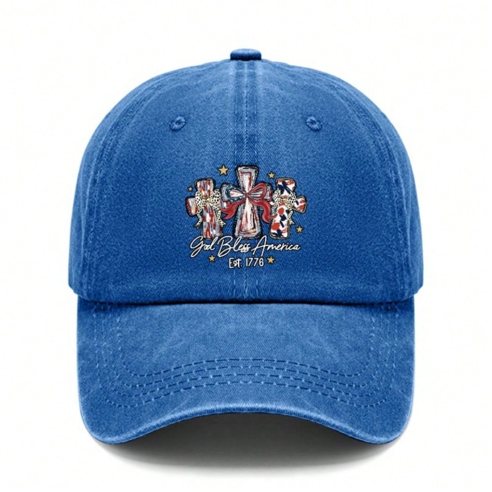 USA Patriotic Baseball Cap - Washed & Distressed Style, Adjustable Fit, Curved Brim For Outdoor Activities & Daily Wear, Unisex Vintage